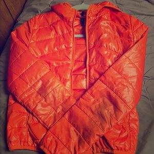 Orange puffer jacket
